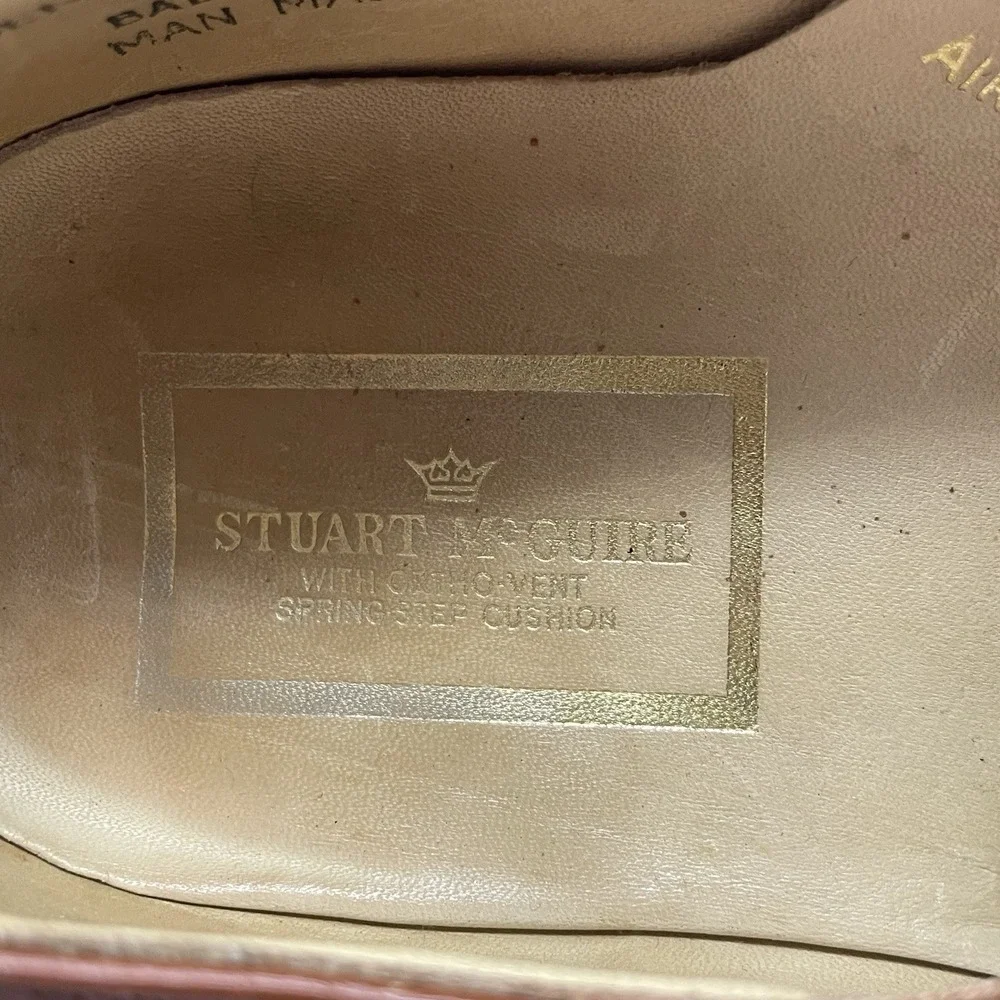 VTG Stuart McGuire Leather Dress Shoes Brown Men's Size 9 Ortho-Vent Spring Step